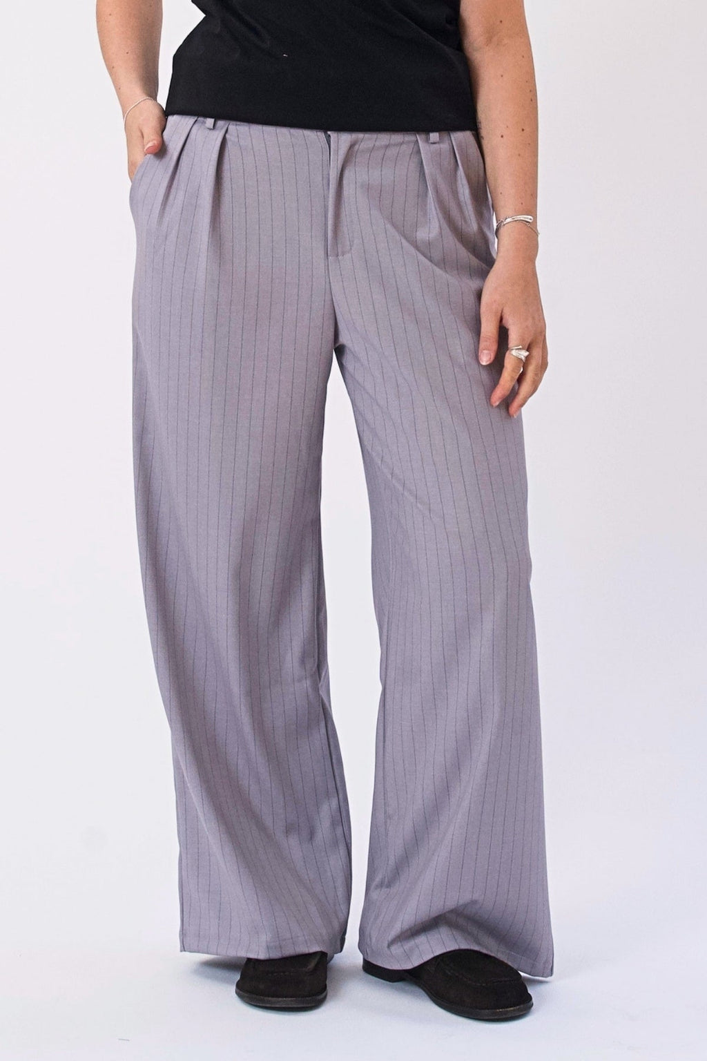 Paloma Pinstripe Pants - Γκρι