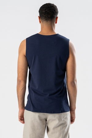 Sleeveless Tee - Navy - TeeShoppen Group™ - T - shirt - TeeShoppen