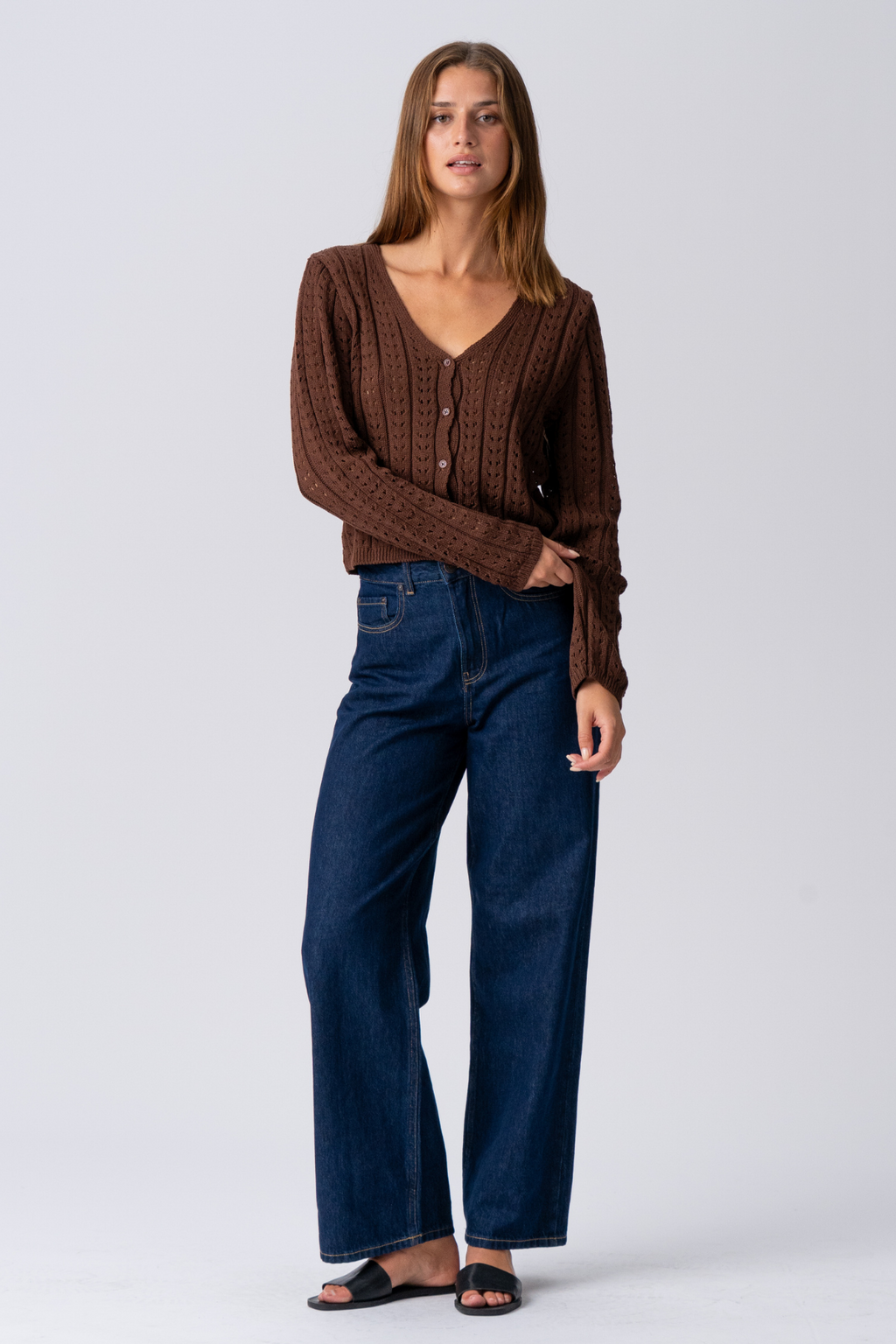 Βιρτζίνια Knit Cardigan - Brown