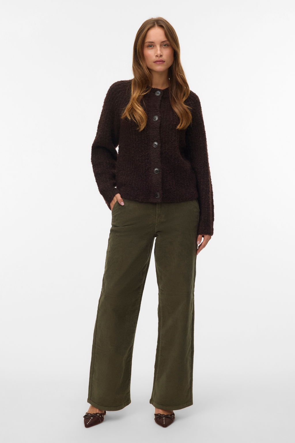 Margot ευρύ corduroy Pants - Φύλλο σταφυλιών