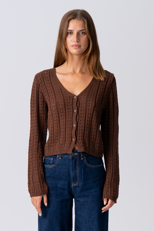 Βιρτζίνια Knit Cardigan - Brown