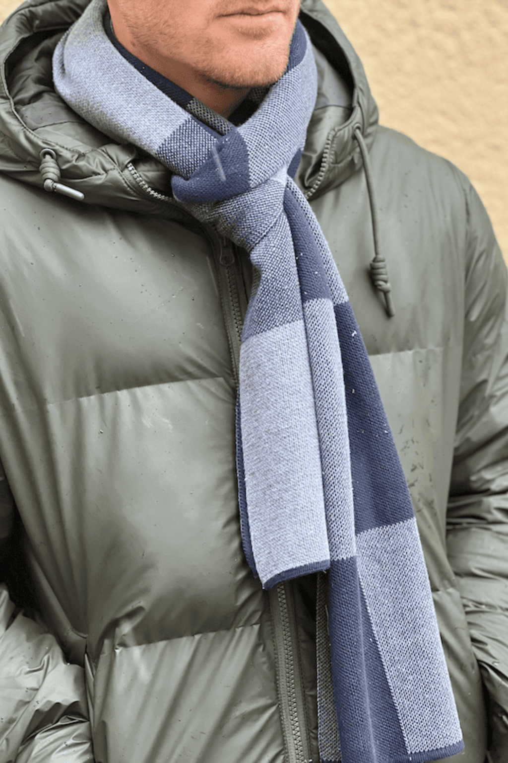 Scarf - Blue Long Grid