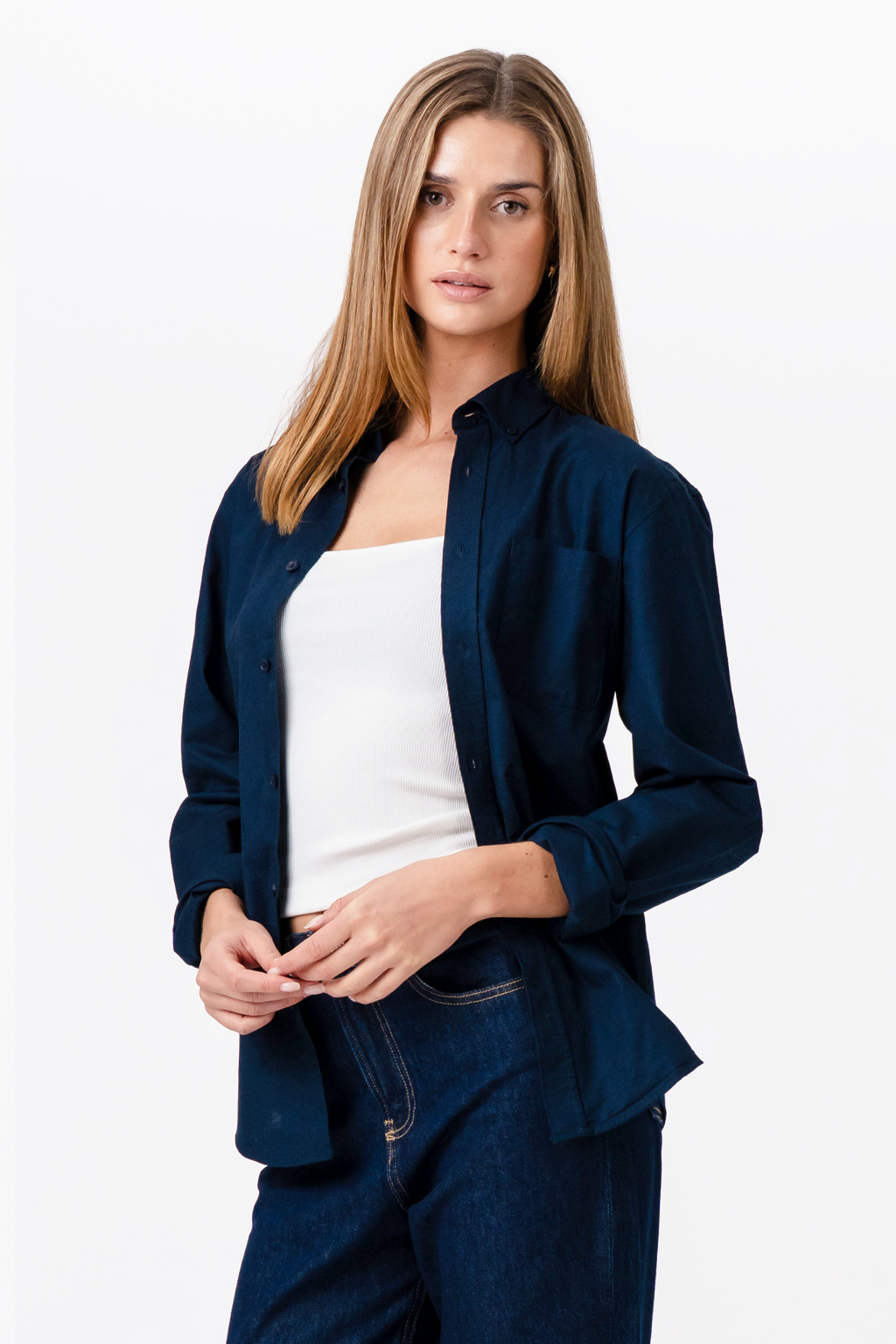 Πουκάμισο Boyfriend Oxford - Navy