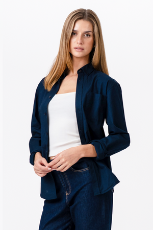 Πουκάμισο Boyfriend Oxford - Navy