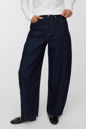 Kaitlin Wide Barrel Jeans - Σκούρο Μπλε Τζιν