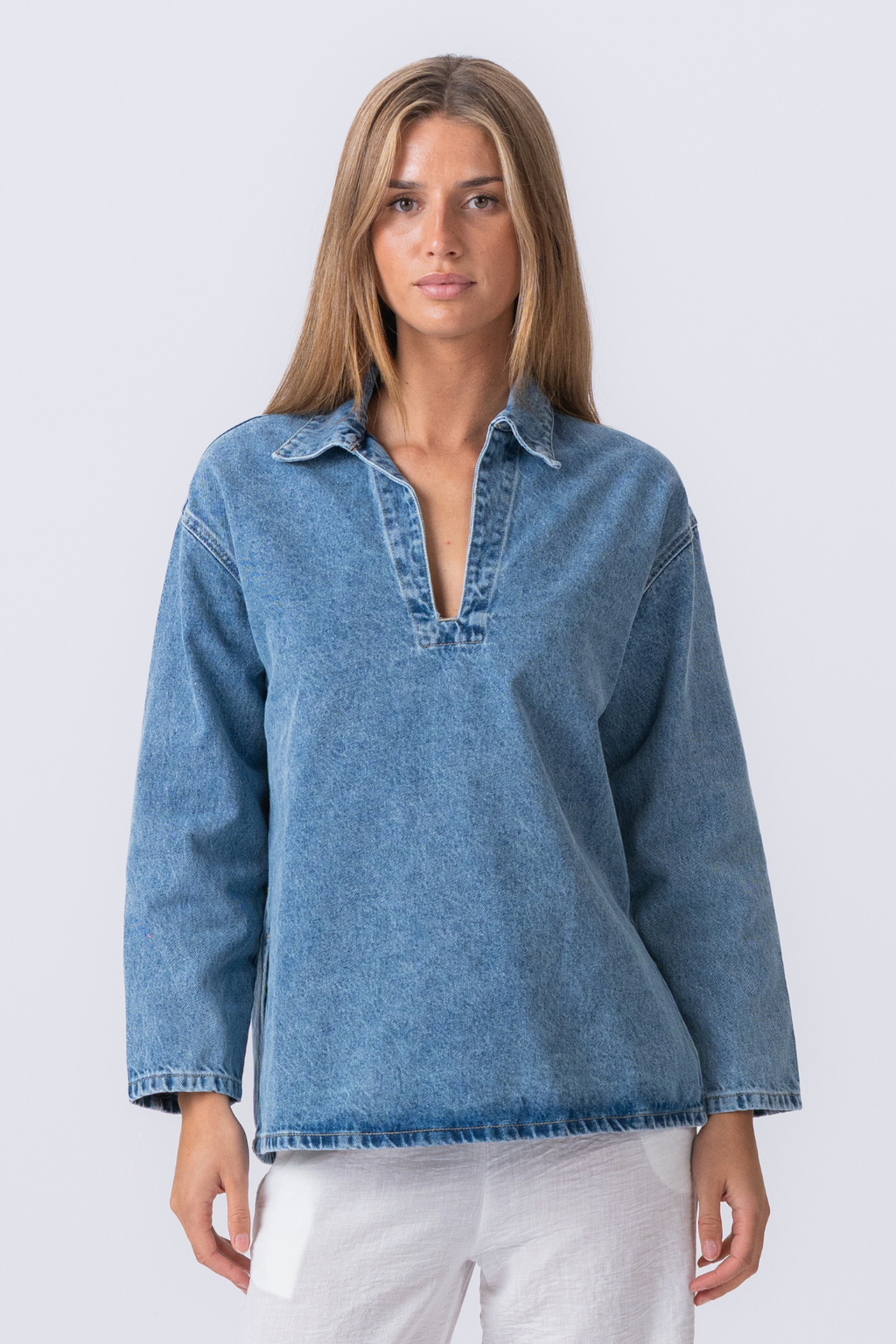 Cassia Denim Shirt - Light Blue