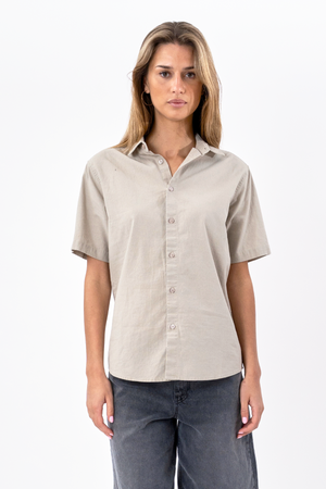 Short Sleeve Linen Shirt - Sand
