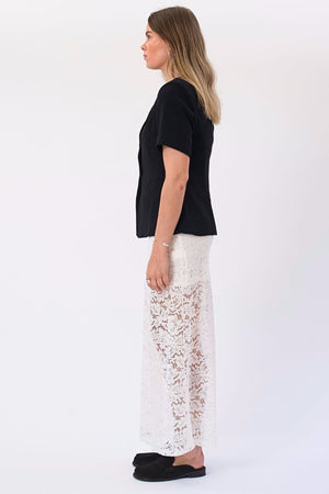 Amara Lace Maxi Skirt - White