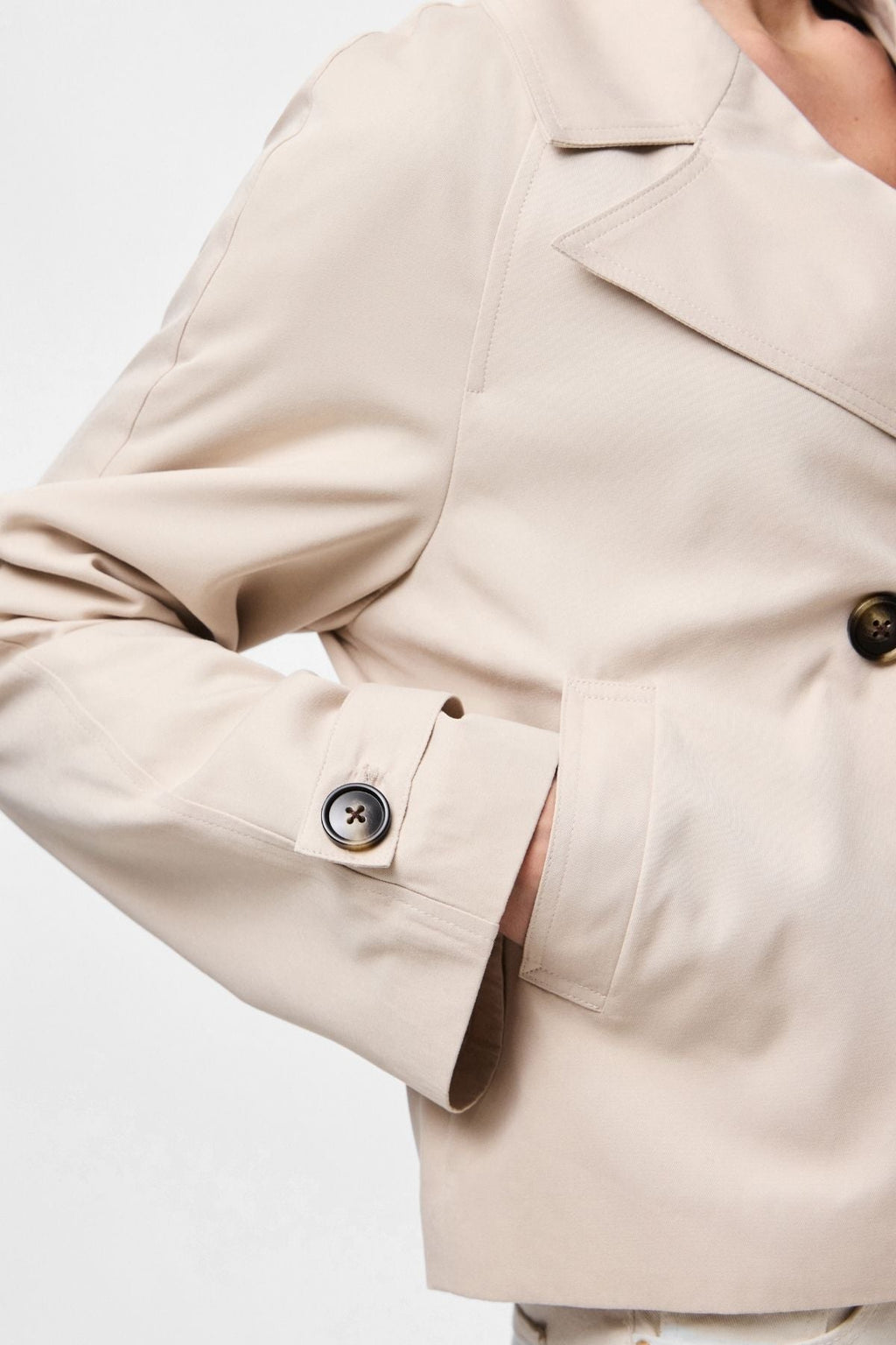 Scarlett Short Trenchcoat - Ασημένιο γκρι