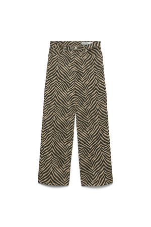 Tessa Wide Stretch Jeans - Silver Mink Zebra