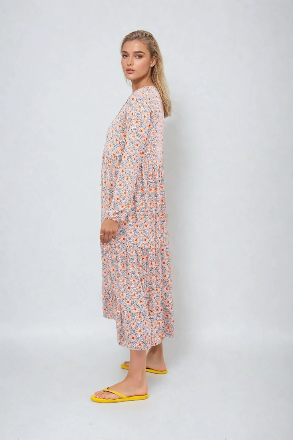 Φόρεμα με ανθοφορία Julia - μπλε