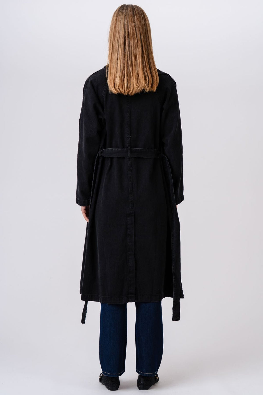 Denim trenchcoat - σκούρο μπλε