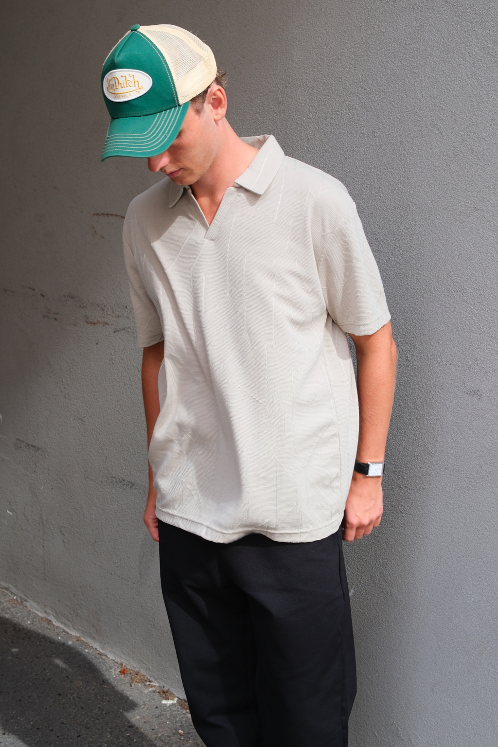Atlas Textured Polo - Khaki