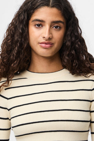 Mira New O-Neck Knit - Σημύδα/Μαύρο
