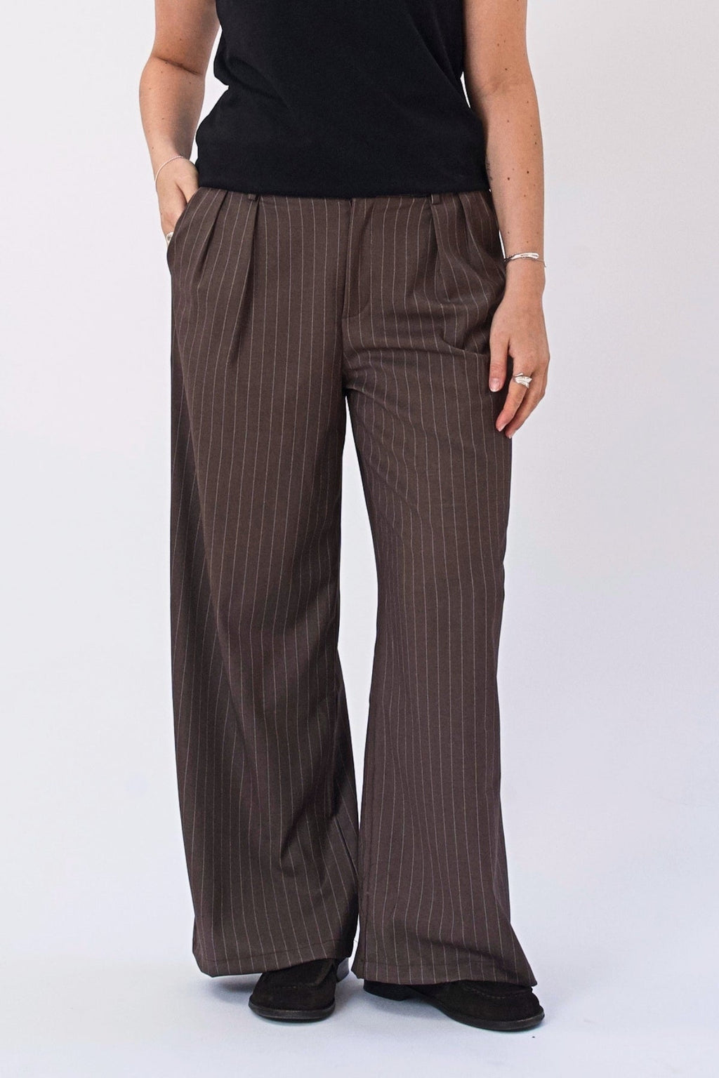 Paloma Pinstripe Pants - Καπνός