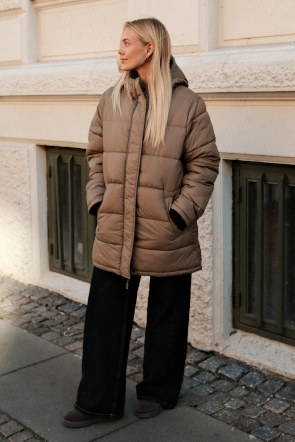 Long Puffer Jacket - Sand