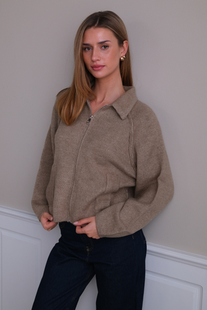 Selma Knit Zipper - Beige