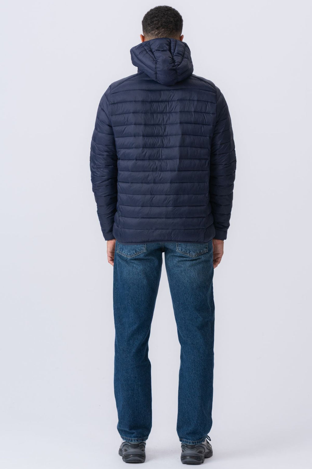 Hooded Light Puffer Jacket - Navy