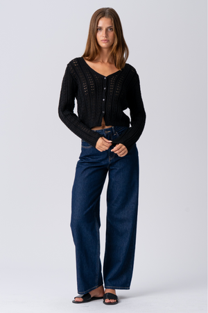 Βιρτζίνια Knit Cardigan - Μαύρο