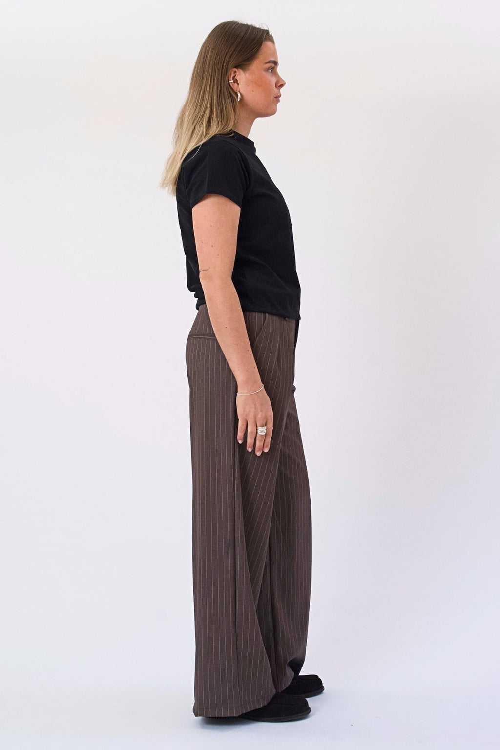 Paloma Pinstripe Pants - Καπνός