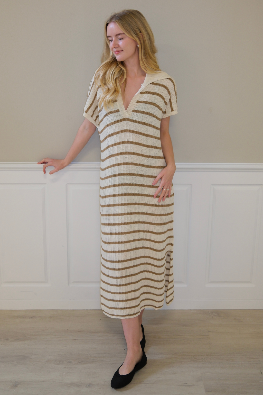 Victoria Dress - White/Beige