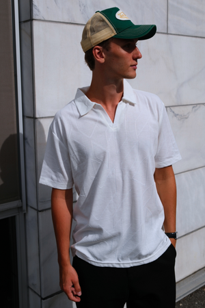Atlas Textured Polo - White