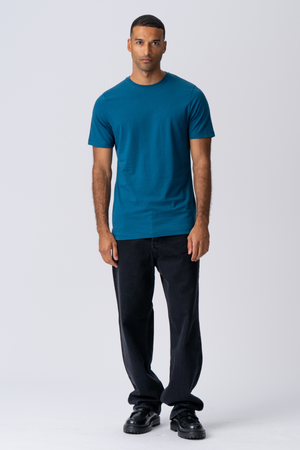 Basic T -shirt - μπλε βενζίνης