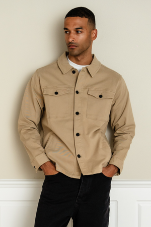 Twill Overshirt - Dark Sand