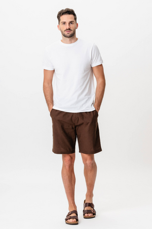 Λινό Shorts - καφές