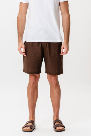 Λινό Shorts - καφές