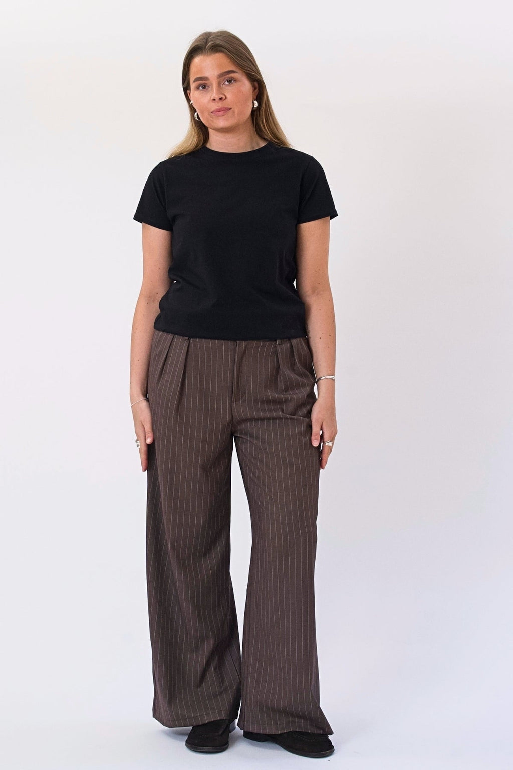 Paloma Pinstripe Pants - Καπνός