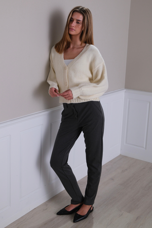 V-Neck Cardigan - Ecru