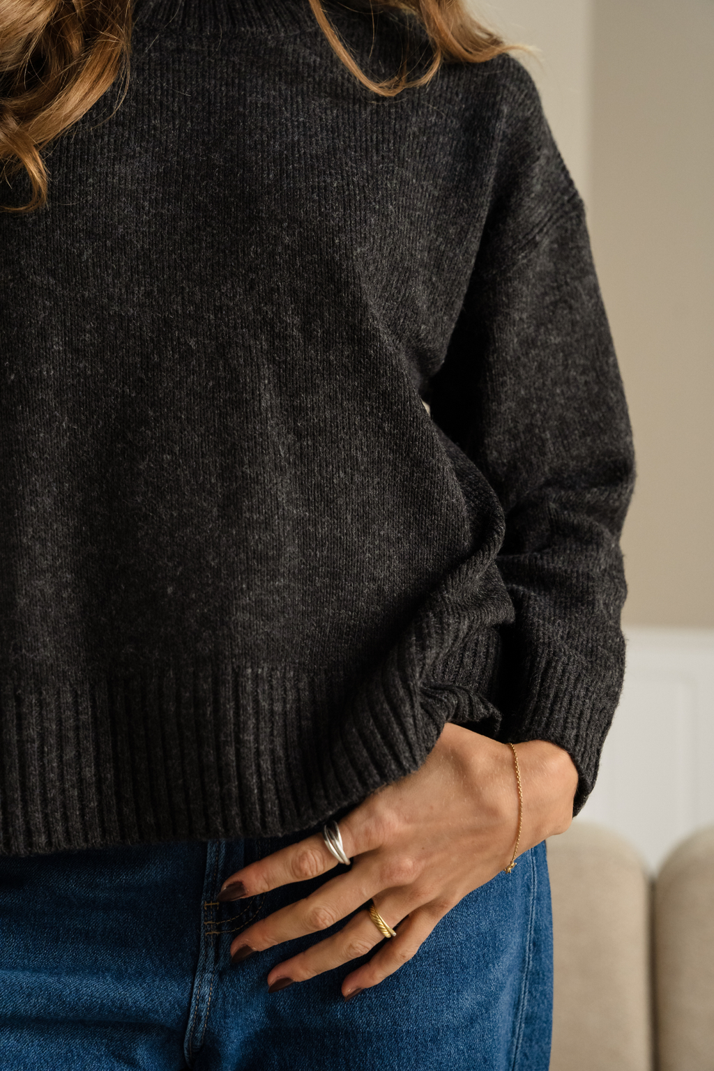 Emma Knit - Dark Grey Melange