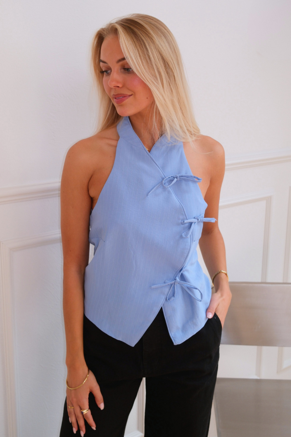 Silva Striped Top - Blue