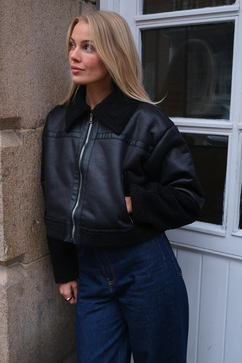 Daisy Shearling Jacket - Μαύρο/Μαύρο