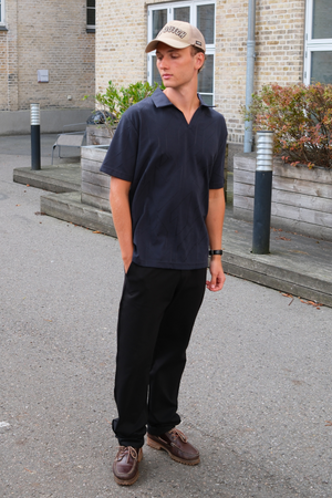 Atlas Textured Polo - Navy