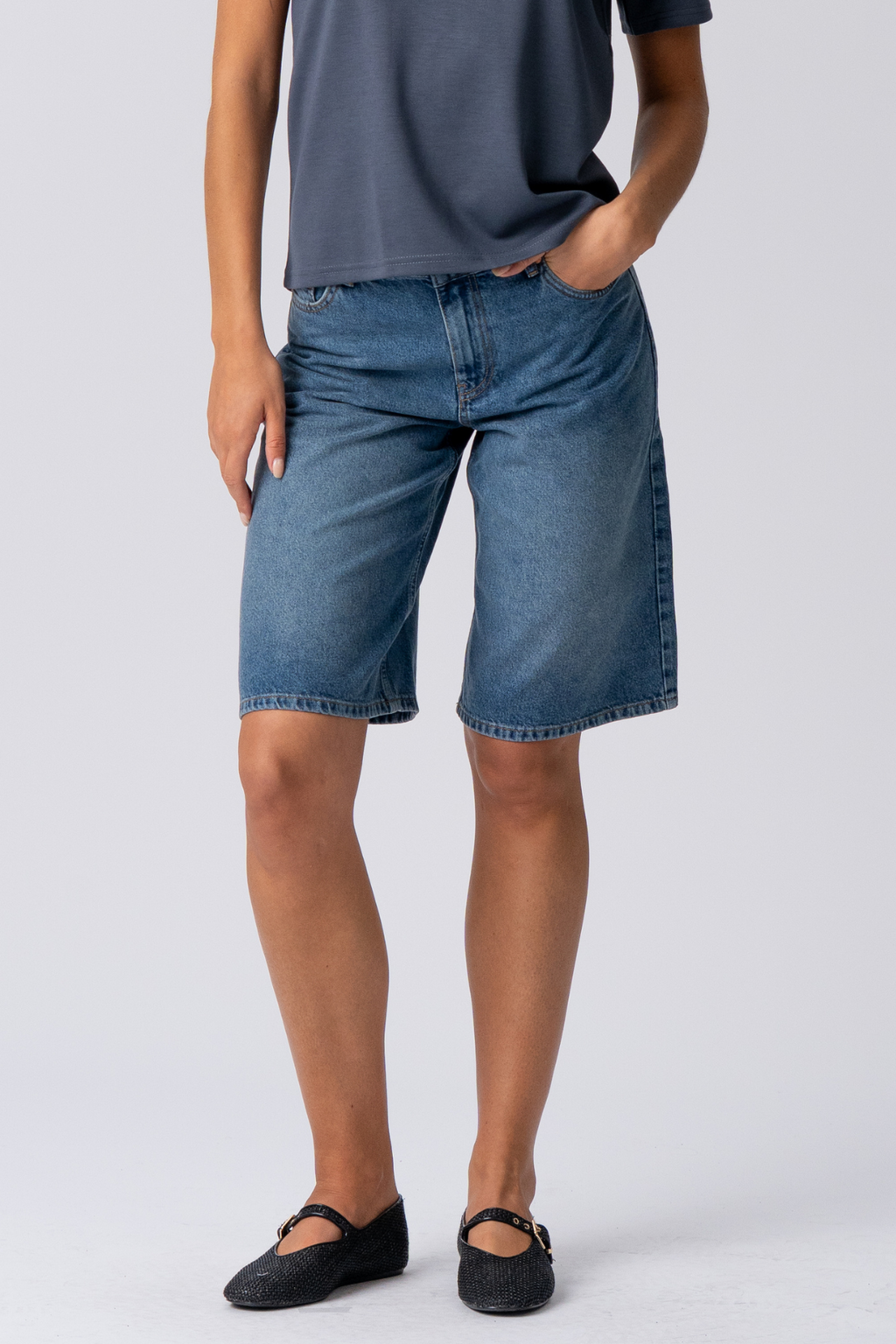 Denim jorts - μπλε denim