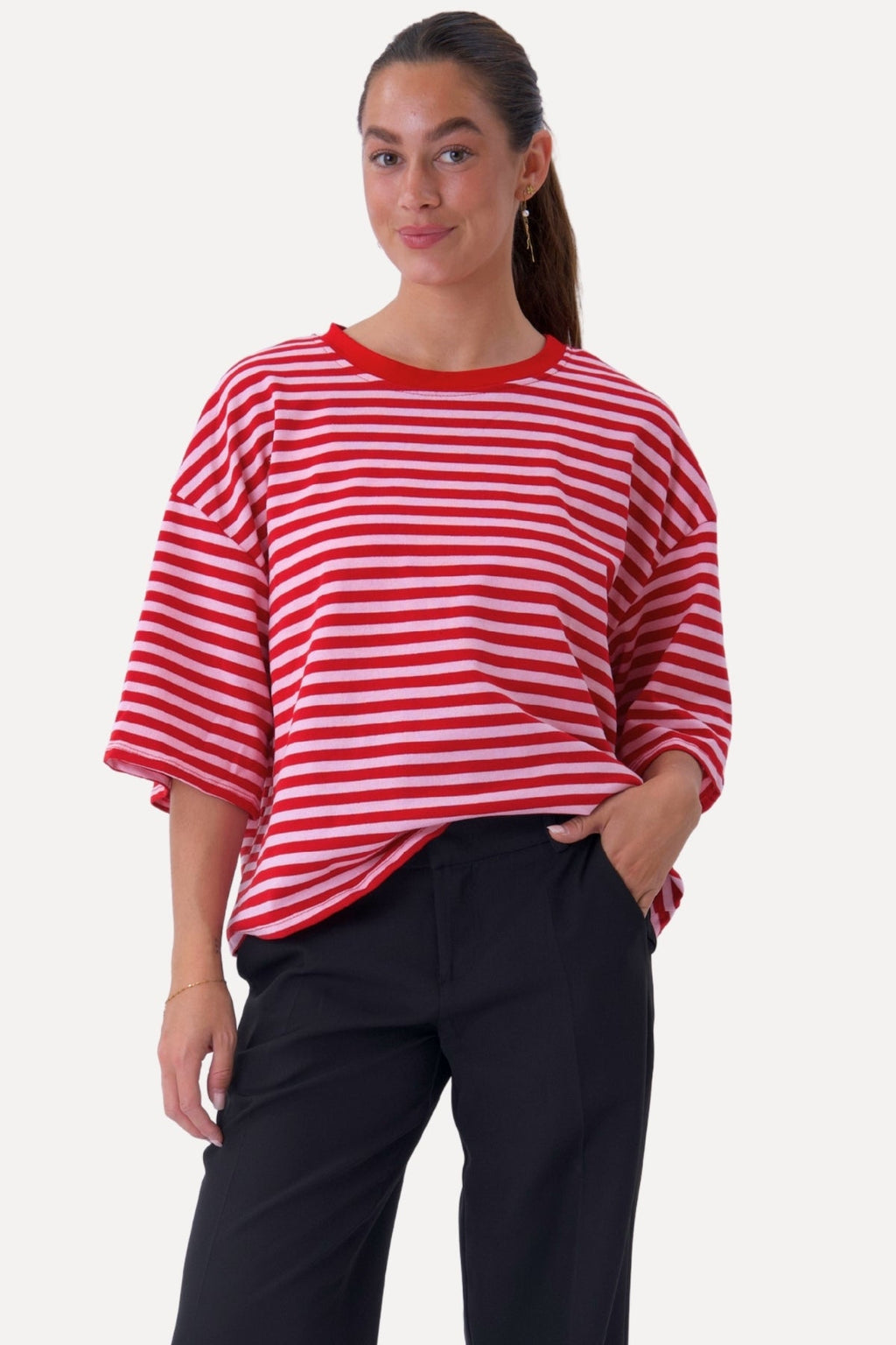 Zoe T-shirt - Red/Light Pink