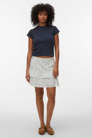 Rine Short Skirt - Snow White -Marguerite Blue Jasper