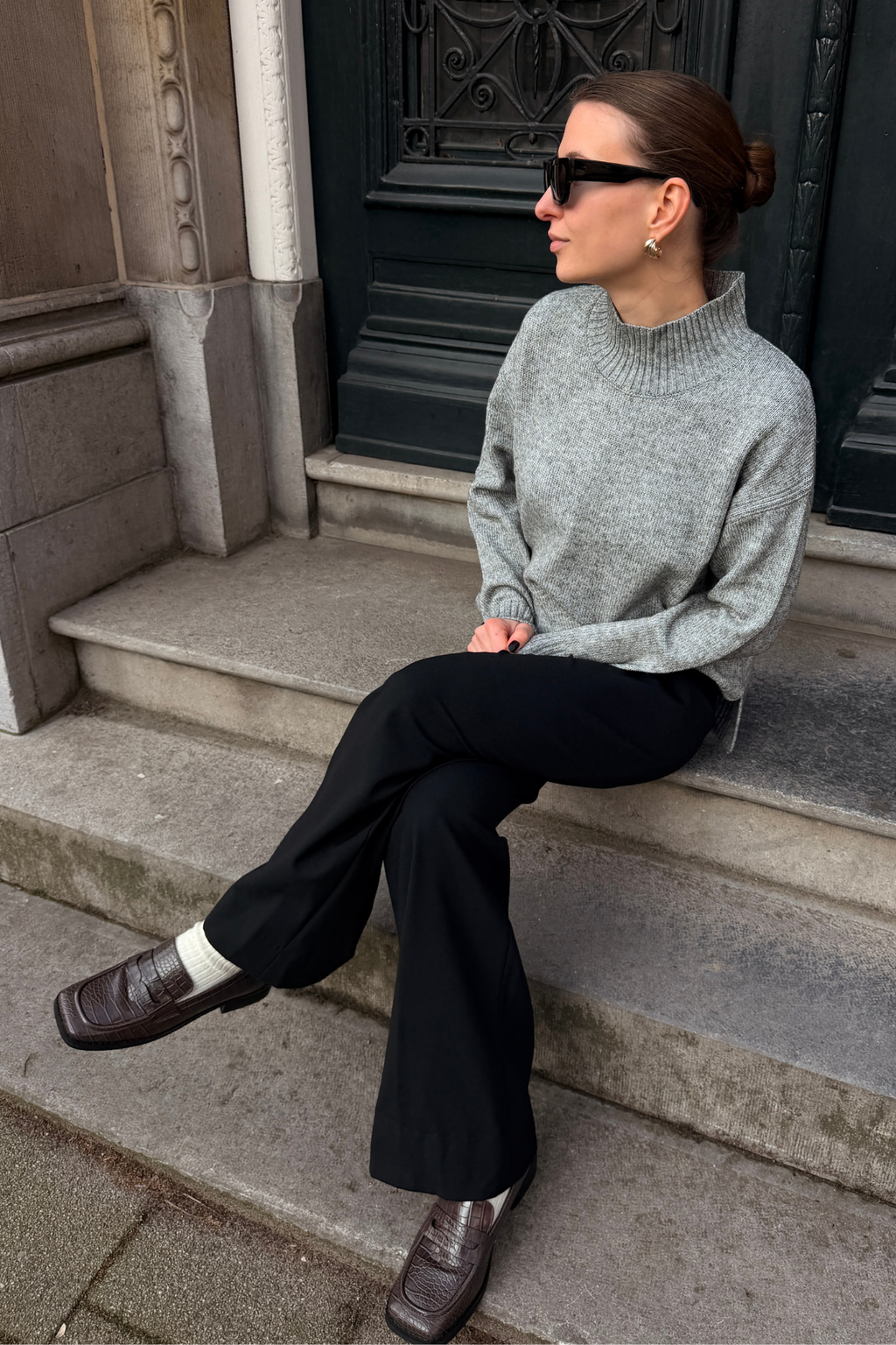 Emma Knit - Light Grey Melange