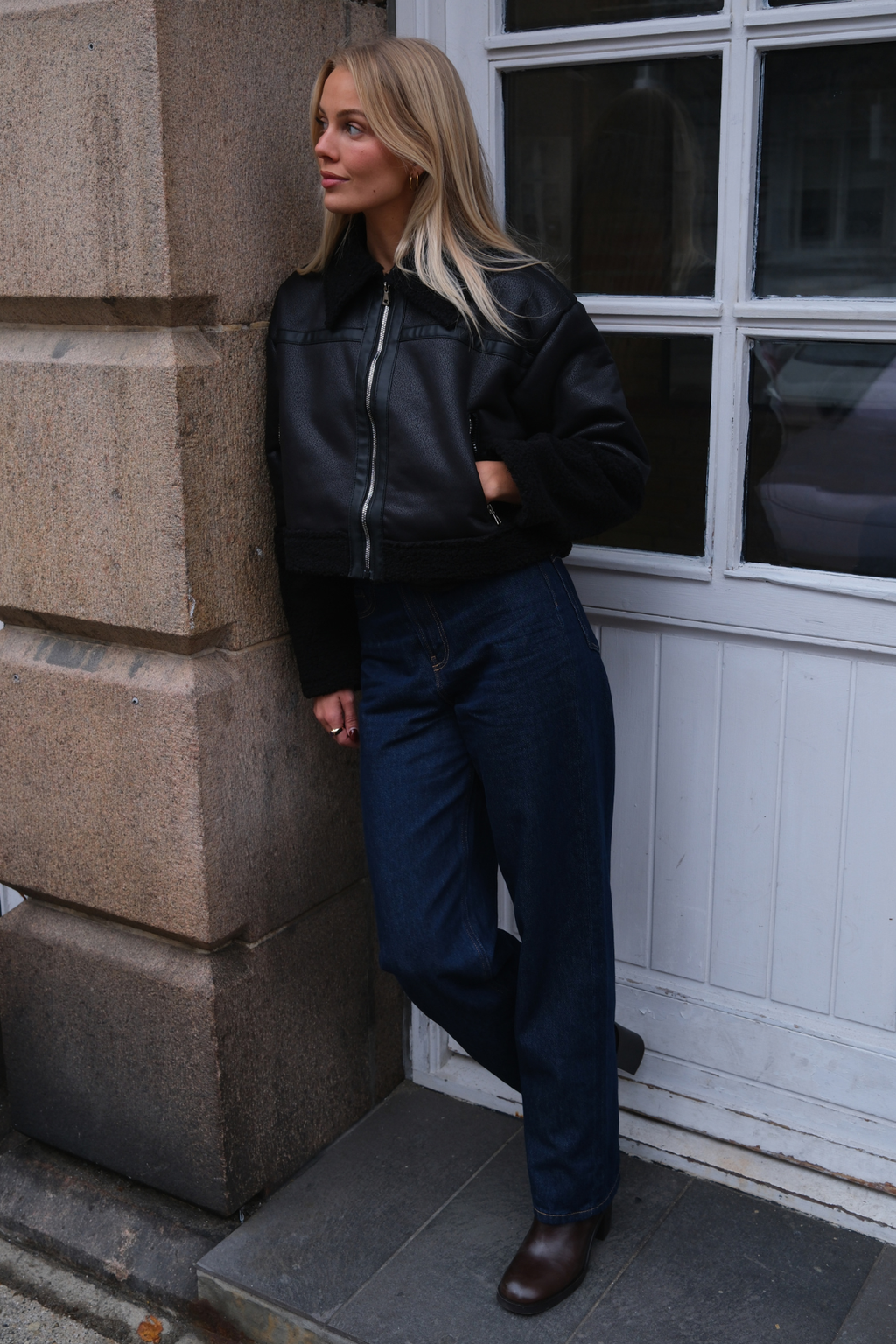 Daisy Shearling Jacket - Μαύρο/Μαύρο