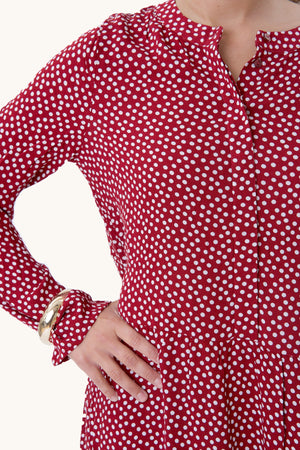 Anna long-sleeved dress - Sundried Tomato