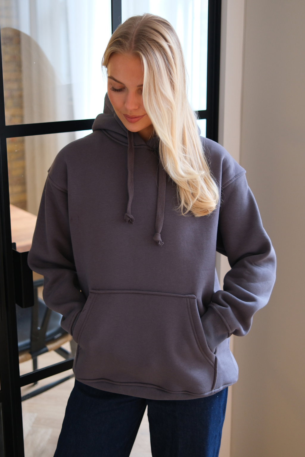 Στέλλα Oversized Hoodie - Σκούρο Γκρι
