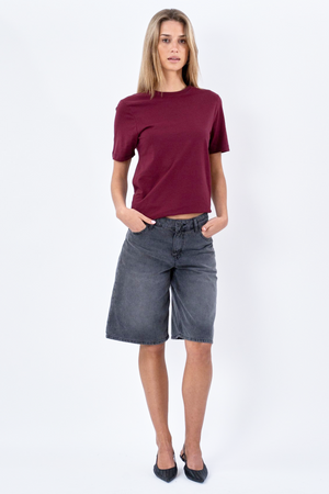 Boyfriend Tee - Burgundy Red