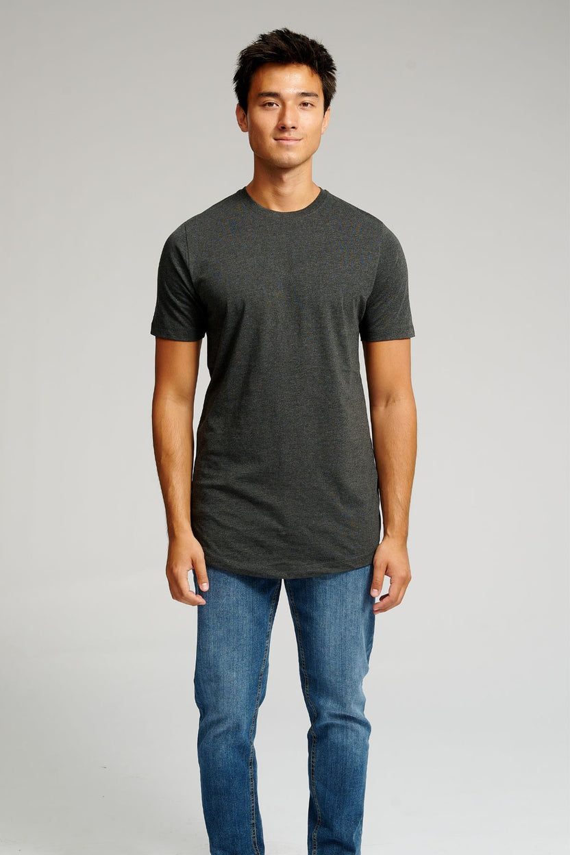 Long T -shirt - σκούρο γκρι Melange