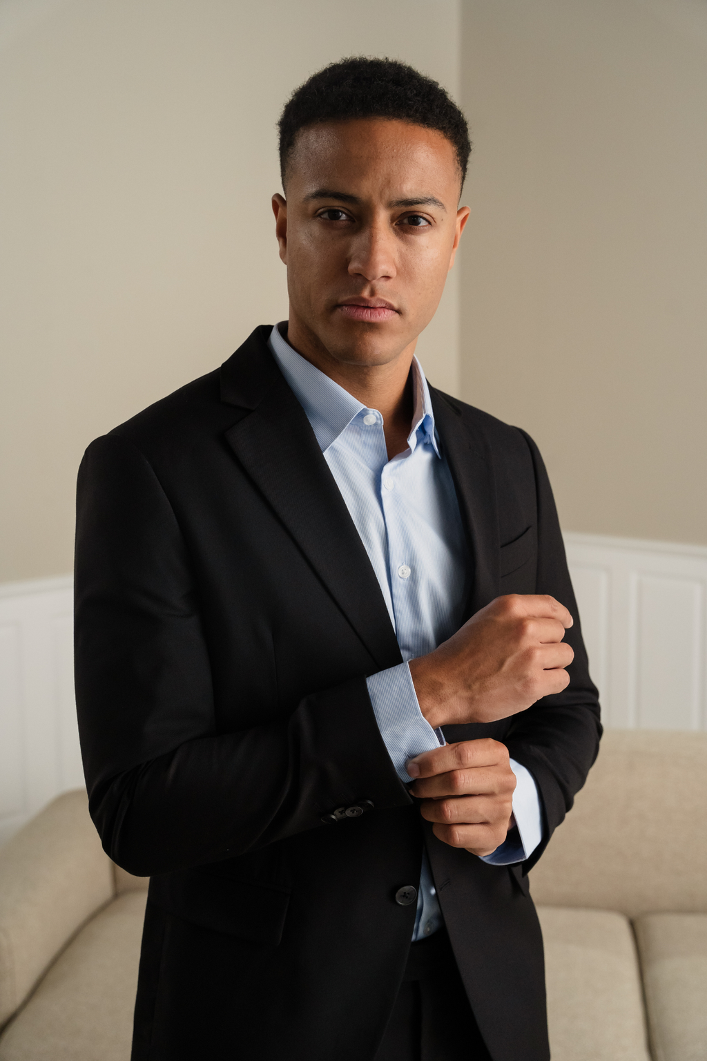 Premium Single-breasted Blazer - Black