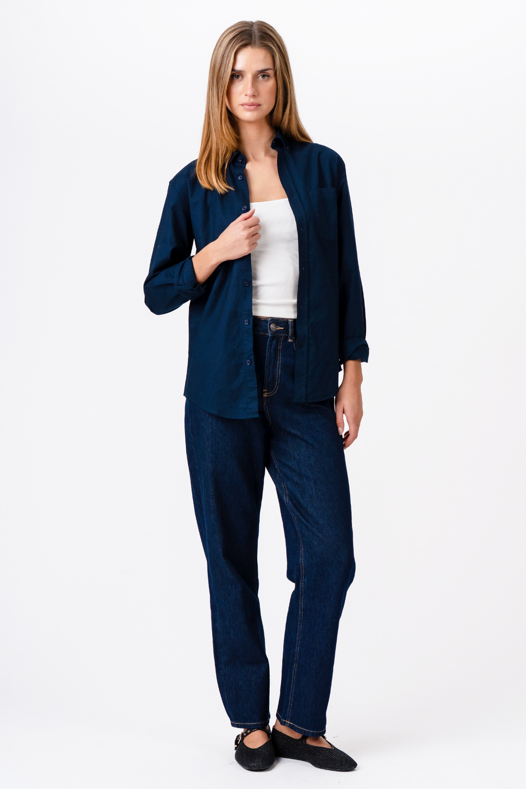 Πουκάμισο Boyfriend Oxford - Navy