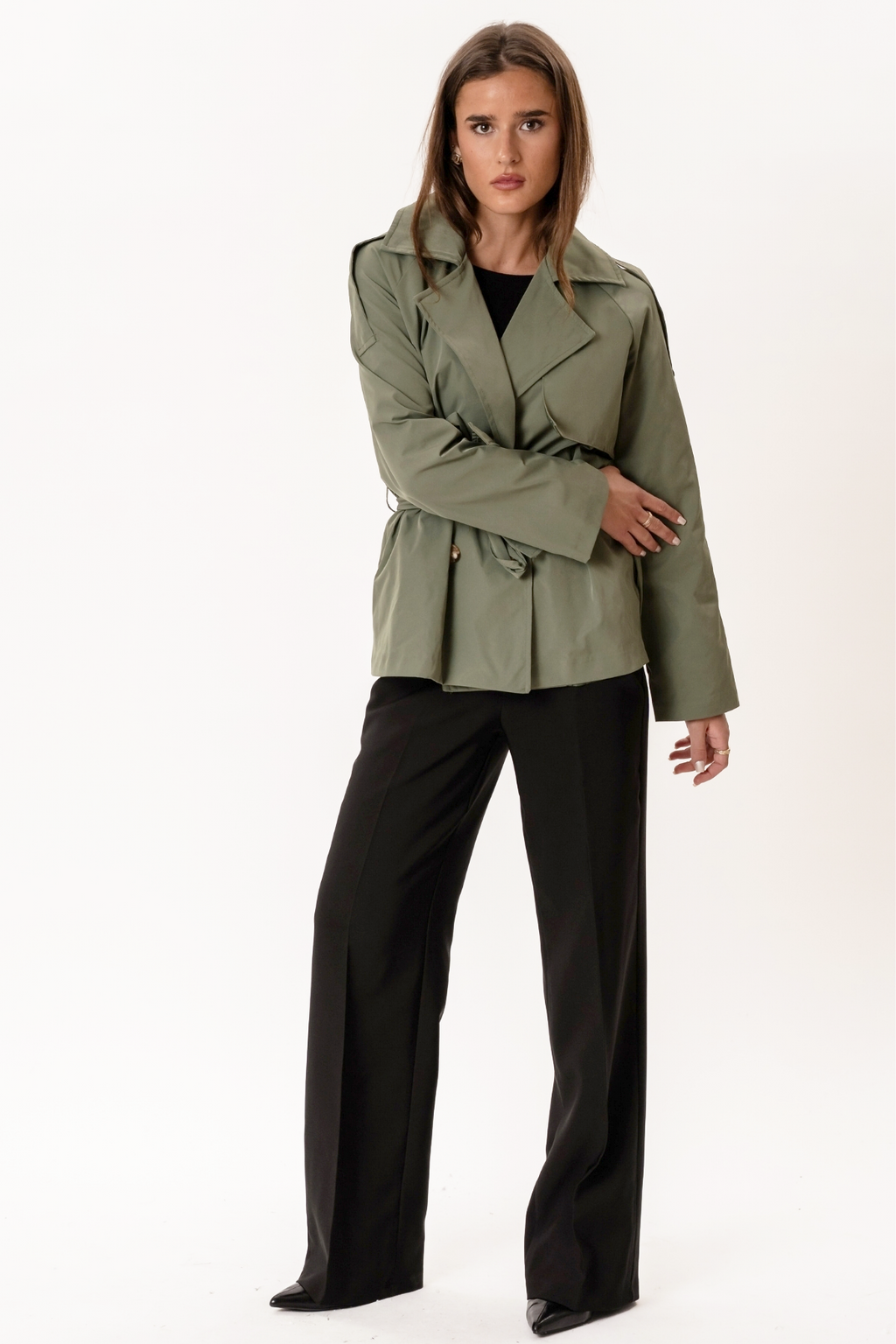 Sia Short Trenchcoat - Khaki