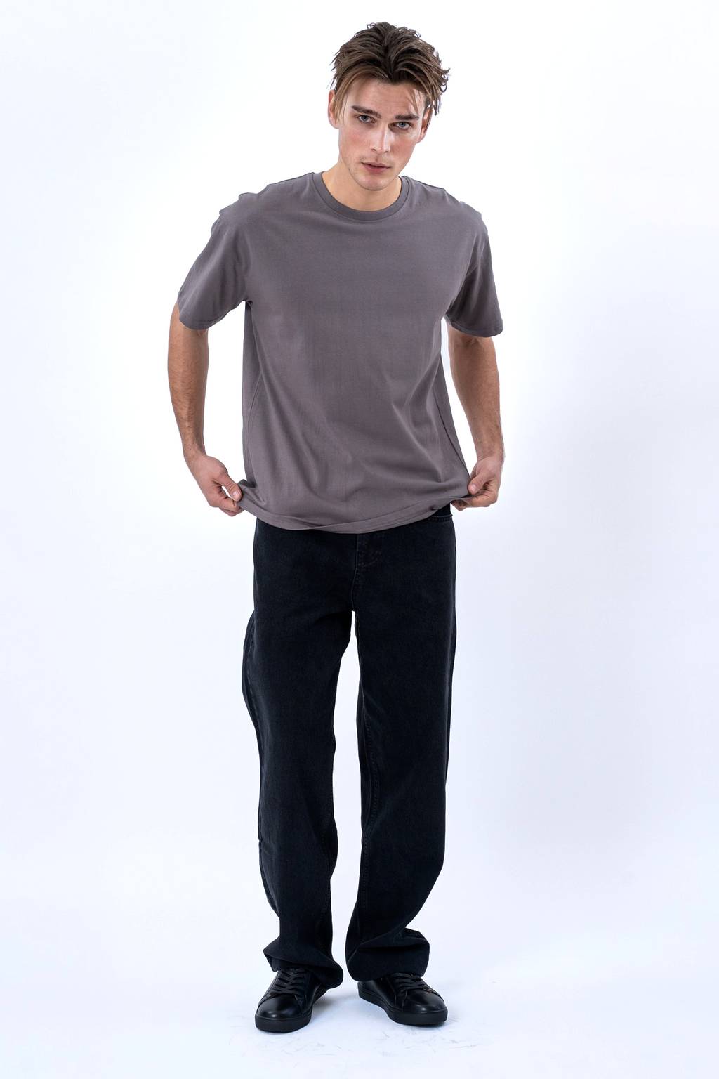 Boxy T-shirt - Σκούρο Γκρι