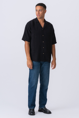 Πουκάμισο μικρού μανικιού - μαύρο